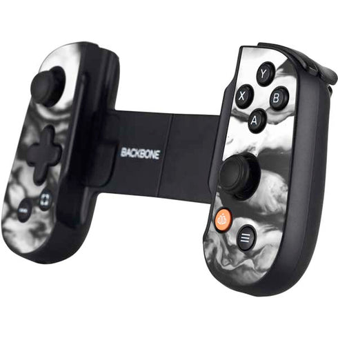 Black and White Marble Ink Backbone One for iPhone Game Controller Skin